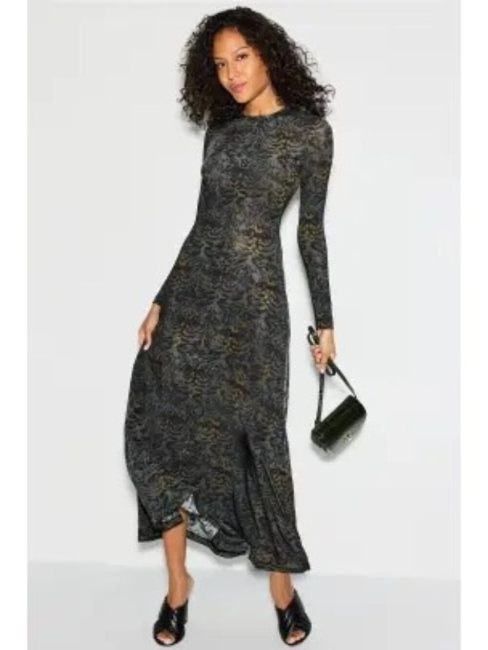 R-126.  Ulla Johnson Amari Jersey Long Sleeve Dress